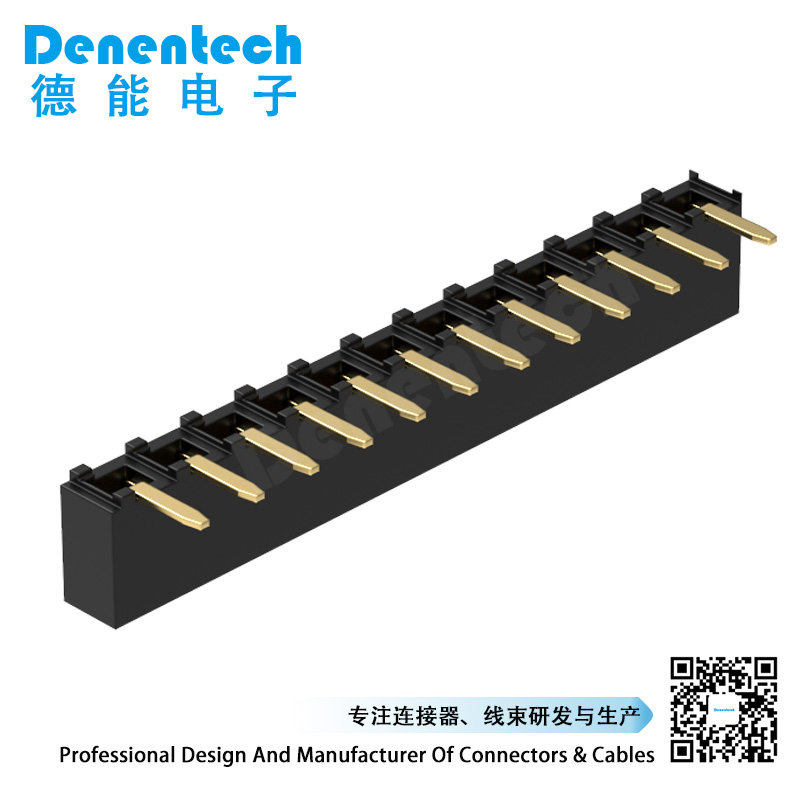 Denentech professional factory 2.54MM female header H5.0MM single row right angle female header connector